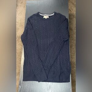1901 Navy Cable-Knit Crewneck Sweater